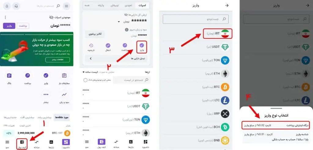 واریز در صرافی ایرانی