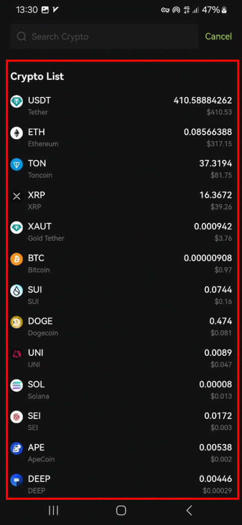 نحوه برداشت از صرافی ایکس تی