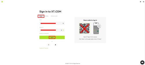ورود به صرافی ایکس تی