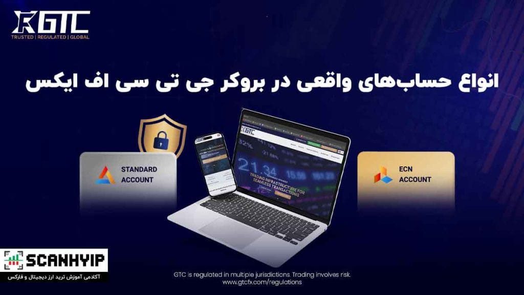 انواع حساب‌های واقعی در بروکر جی تی سی اف ایکس