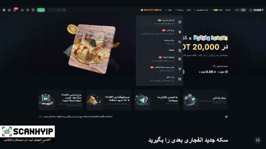 صرافی اوربیت Ourbit برای ایرانیان با اهرم X500 20 رویدادها و جوایز صرافی اوربیت (Events Center)