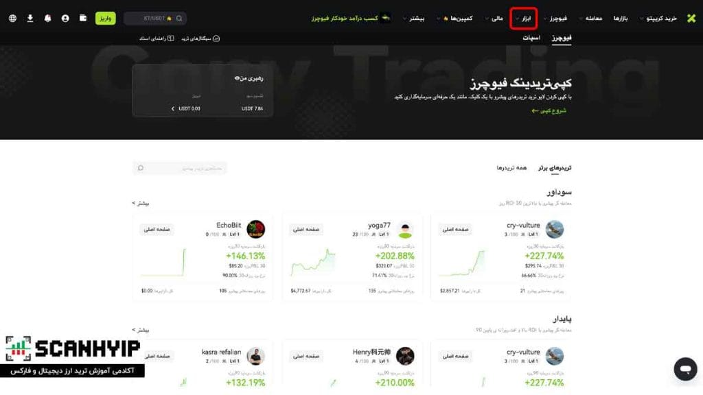 صرافی ایکس تی XT بهترین صرافی ارز دیجیتال خارجی برای ایرانیان 18 کپی ترید (Copy Trading) ایکس تی