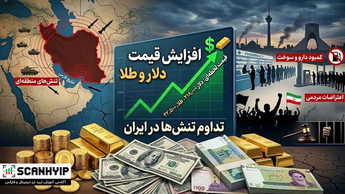 تداوم تنش‌ها در ایران و افزایش قیمت دلار و طلا
